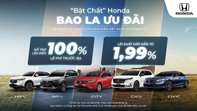 Ưu đãi 100% lệ phí trước bạ cho Honda City